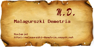 Malagurszki Demetria névjegykártya